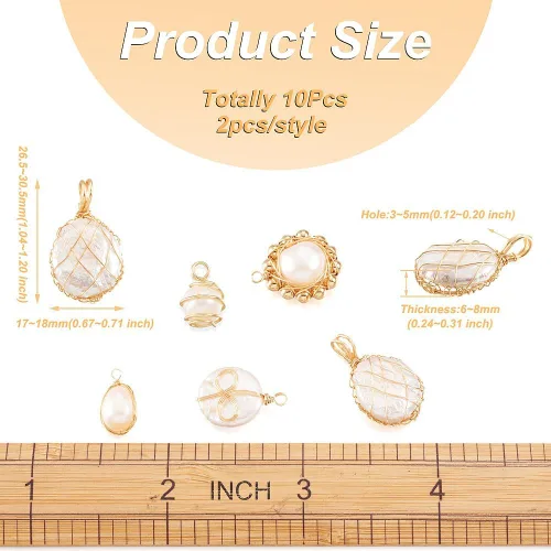 Miniatura 7 de Colgantes de perlas de agua dulce cultivadas naturales mezcladas teñidas perlas reales colgantes para pendientes, collares, pulseras joyería