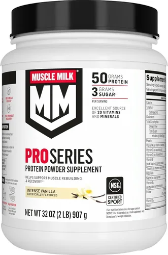 Miniatura 11 de Muscle Milk Pro Series Suplemento de Proteína en Polvo, Sabor Chocolate Knockout, 5 Libras, 28 Porciones, 50g de Proteína, 3g de Azúcar, 20
