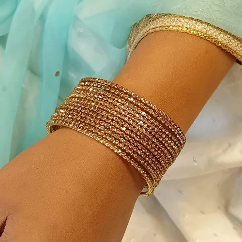 Miniatura 4 de Efulgenz Rhinestone Bangles Bracelet Indian Bangle CZ Crystal Bangles Wedding Bridal Bangles Bracelet Jewelry Bollywood Bangles for Women