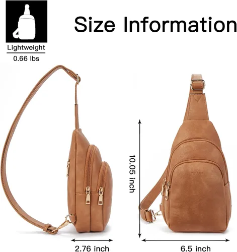 Miniatura 6 de Telena Riñonera pequeña para mujer, de cuero, cangureras, bolsa de pecho para mujer