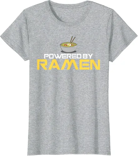 Miniatura 23 de Camiseta de fideos de anime japoneses Powered By Ramen, Negro, S