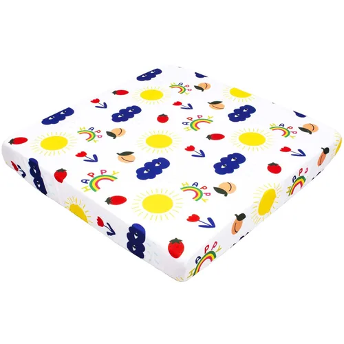 Miniatura 12 de Cloele Sábanas bajeras cuadradas perfectas para colchones portátiles de 36 x 36 pulgadas, sábanas cuadradas de jungla para cuna, sábana bajera