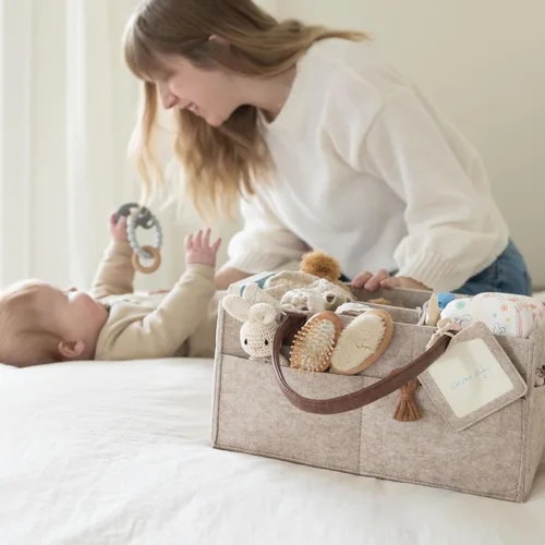 Miniatura 6 de Lily Miles Organizador de pañales para bebé, cesta de almacenamiento para recién nacidos, regalo neutro para baby shower, imprescindible