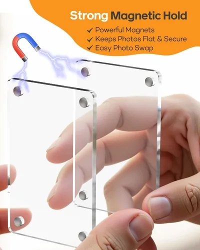 Miniatura 4 de 2 soportes para fotos de automóvil para visera solar – Clip magnético de 2.4 x 3.5 pulgadas para visera de automóvil, pantalla de fotos horizontal