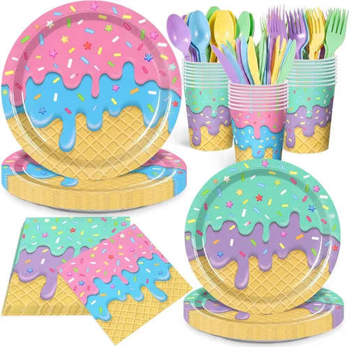 Miniatura 8 de 168 piezas de suministros para fiesta del Día de la Independencia del 4 de julio, platos y servilletas, tazas, cuchillo y tenedor para 250