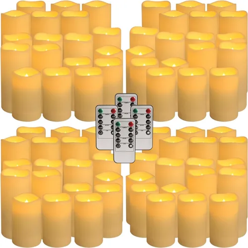 Miniatura 4 de Enpornk Juego de 72 velas LED sin llama de 2.2 pulgadas de profundidad x 4 pulgadas de alto, 5 pulgadas y 6 pulgadas, impermeables, para interiores