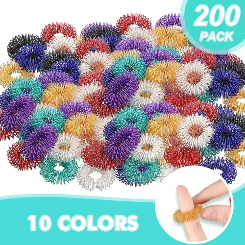 Miniatura 2 de 200 anillos de acupresión para aliviar el estrés, juguetes sensoriales para aliviar la ansiedad, reductor de estrés para hombres, mujeres