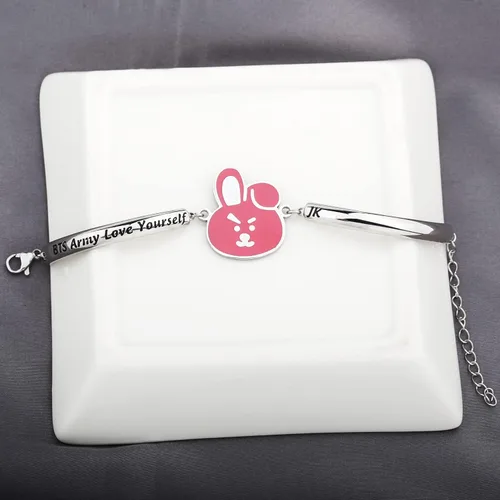 Miniatura 3 de Love Yourself Pulsera Kpop Star Charm Pulsera de doble bucle regalo inspirador para amantes de la música, regalo de joyería para niñas fanáticos