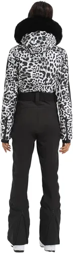 Miniatura 2 de GSOU SNOW Traje de esquí para mujer, traje de nieve de una pieza, para snowboard, delgado, aislante, impermeable, resistente al viento