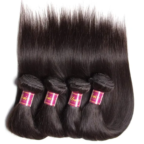 Miniatura 3 de Cabello 7 a malayo liso, 4 paquetes sin procesar, vírgenes, extensiones de pelo, cabello humano con longitudes mixtas, 100% cabello humano