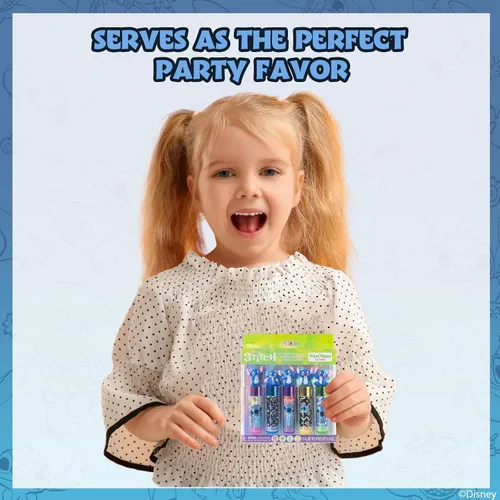 Miniatura 7 de Disney Stitch 5 piezas a base de plantas, set de bálsamo labial hidratante para maquillaje para niñas, niños y bebés, perfecto para fiestas, fiestas