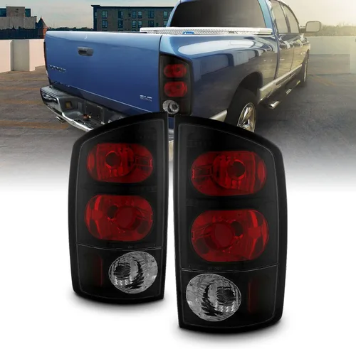 Miniatura 9 de AmeriLite Par de luces traseras de repuesto para Dodge Ram 1500 2002-2006 03-06 Ram 2500 3500 Pickup estilo europeo negro transparente - lado