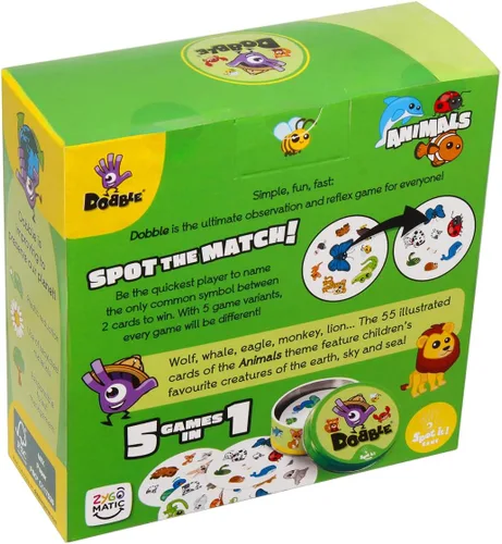 Miniatura 2 de Asmodee Dobble Animals Juego de cartas A partir de 4 años 2-8 jugadores 15 minutos de tiempo de juego