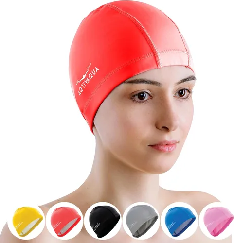 Miniatura 12 de Gorro de natación de Spandex con capa protectora/ Gorro de natación cómodo para mujeres, hombres, adultos y niños Plata - Tamaño adulto