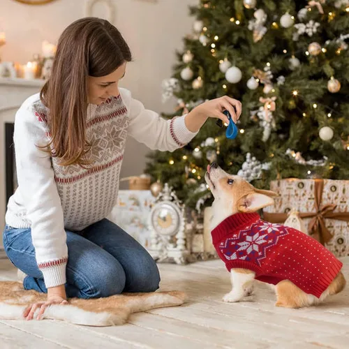 Miniatura 7 de Kuoser Suéter de Navidad para perro, suéteres de Navidad suaves y cálidos para perros pequeños, medianos y grandes, niño y niña, suéter cómodo
