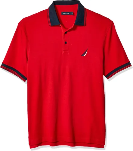 Miniatura 4 de Nautica Men's Short Sleeve 100% Cotton Tipped Polo Shirt