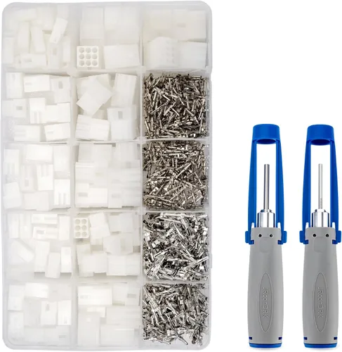 Miniatura 12 de JRready ST6480 Kit de clavijas de conector eléctrico de 2, 3, 4, 6, 9 y 12 pines con herramienta extractora de terminales de crimpado. 160 juegos.