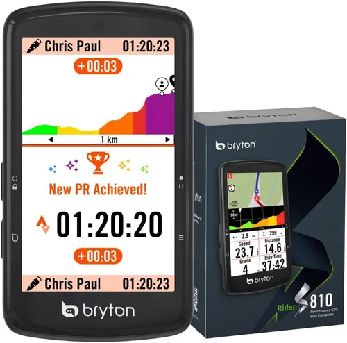 Bryton Rider S810 3.5 pulgadas pantalla táctil GPS para bicicleta/computadora de ciclismo, batería de 50 horas, mapas y navegación fuera de línea,