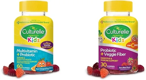 Culturelle Gomitas probióticas para niños a partir de 2 años con luteína para la salud ocular, 60 unidades + probióticos diarios para niños con