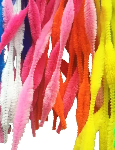Miniatura 2 de Paquete de 100 tallos de felpilla mullidos para limpiar pipas para manualidades creativas hechas a mano (multicolor)