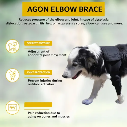 Miniatura 3 de AGON Codera para perro para soporte de codo - Estabilizador de bisagra ajustable protector de codo para perro - Soporte de codo de neopreno