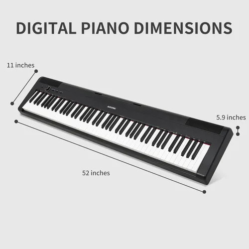 Miniatura 6 de AODSK - Piano digital de 88 teclas con teclado pesado de tamaño completo, con soporte U portátil y estable, teclado pesado de tamaño completo