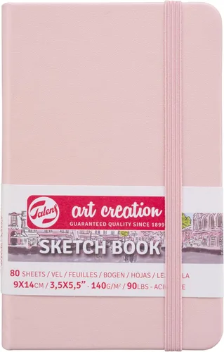 Talens Japan T9314-011M 441726 Cuaderno de bocetos Royal Art Creation, cuaderno de dibujo, 9 x 14 cm (3.5 x 5.5 pulgadas), Rosa pastel