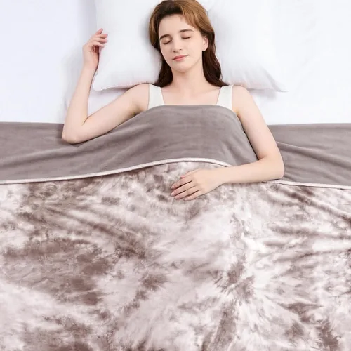 Miniatura 10 de Topcee Manta de Tiro Refrescante para Sudores Nocturnos Decorativa Tie Dye, Absorbe el Calor para Mantenerte Fresco en Noches Cálidas, Q-Max 0.5