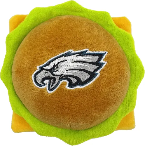 Miniatura 20 de NFL SAN Francisco 49ERS - Juguete chirriante de hamburguesa de queso para perros y gatos, juguete de peluche para perros y gatos con chirriador