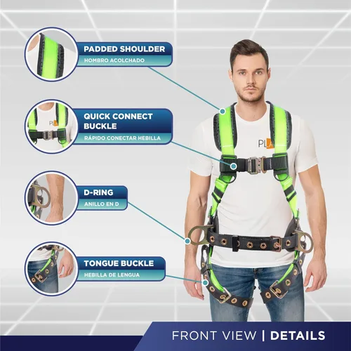 Miniatura 2 de Palmer Safety Hammerhead - Arnés de seguridad acolchado de 5 puntos, pecho QCB, correas de patas con hebilla de lengua, anillos en D traseros