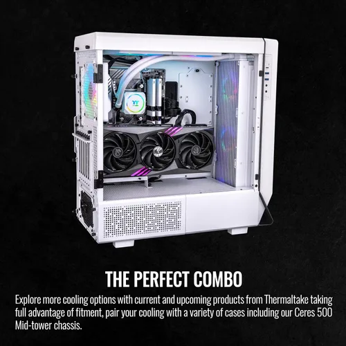 Miniatura 5 de Thermaltake TH420 ARGB Sync All-in-One Liquid Cooler Edición Nieve, AMD(AM5/AM4) Intel(LGA 1700/1200), Radiador de Alta Eficiencia de 420mm, Blanco
