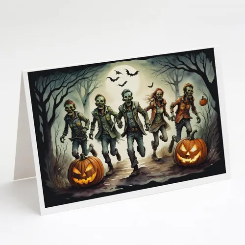 Miniatura 57 de Caroline's Treasures DAC2223GCA7P - Tarjetas de felicitación y sobres de Halloween espeluznantes de gato negro, paquete de 8 tarjetas en blanco