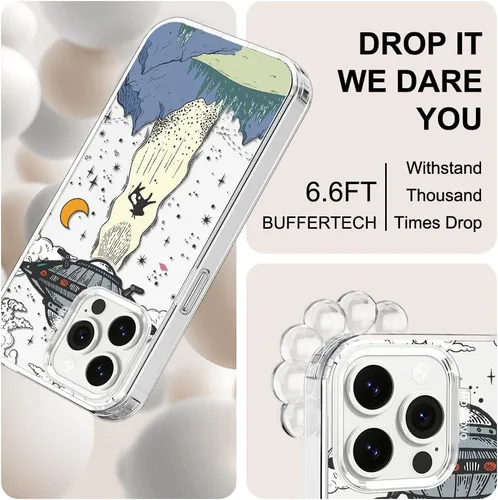 Miniatura 5 de MOSNOVO - Funda compatible solo con iPhone 13 Pro Max de 6.7 pulgadas, diseño de ovnis, para niñas, mujeres y hombres, hecha de Buffertech™