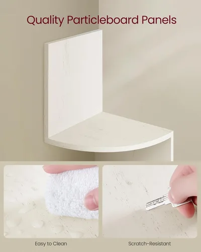 Miniatura 6 de VASAGLE - Estantería de esquina para montaje en pared, estantería flotante de 5 niveles, estantería de esquina para plantas para dormitorio, sala