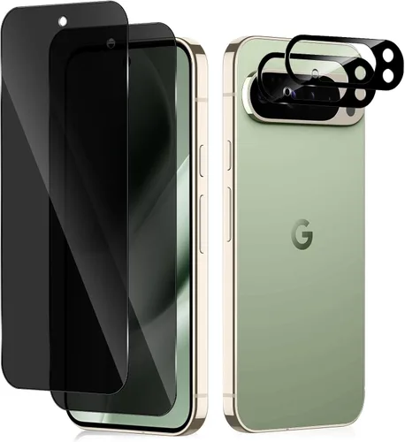 Miniatura 12 de Protector de pantalla de privacidad para Google Pixel 9A 5G, película protectora de vidrio templado de dureza 9H [paquete de 2+2] protector de lente