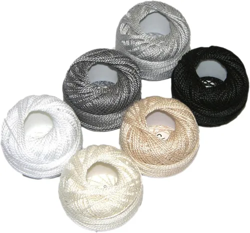 Presencia Finca Perle Cotton ~ Talla #5 ~ Paquete de muestras de hilo para costura, bordado y acolchado (05 - Neutrals)