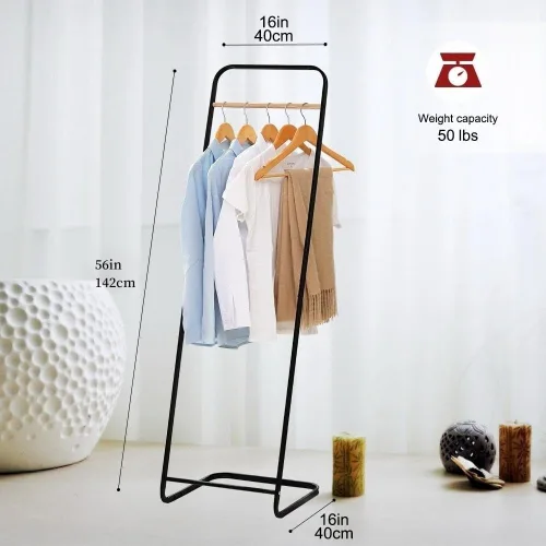 Miniatura 4 de JEFEE Perchero para colgar ropa, perchero simple para exhibición de almacenamiento de ropa, perchero de metal resistente, percheros de pie