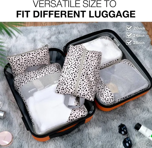 Miniatura 3 de Juego de 6 cubos de compresión para maletas, cubos de embalaje con bolsa de zapatos, bolsa grande de cosméticos, bolsa de ropa, bolsas