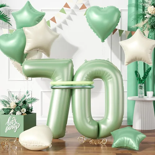 Miniatura 22 de Globos dorados de color champán con el número 11, globos de oro claro, globo de aluminio dorado con forma de corazón con estrella y globo largo