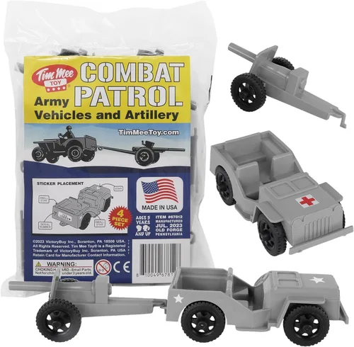Miniatura 10 de TimMee Combat Patrol Willys & Artillery - Juego negro de 4 piezas fabricado en Estados Unidos
