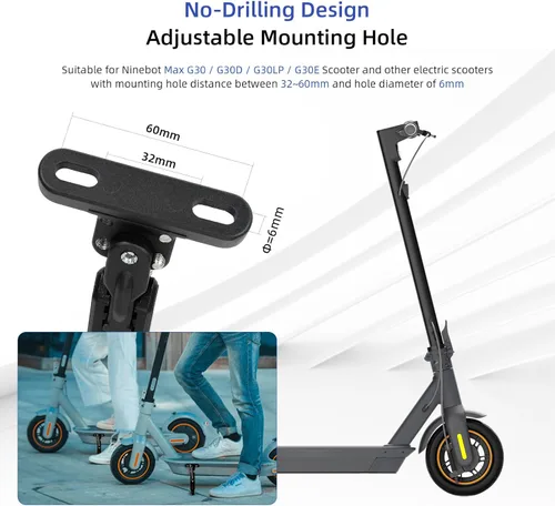 Miniatura 5 de ulip Soporte de estacionamiento para patineta, pieza de repuesto compatible con Ninebot Max G30/Max G30LP Scooter eléctrico Negro