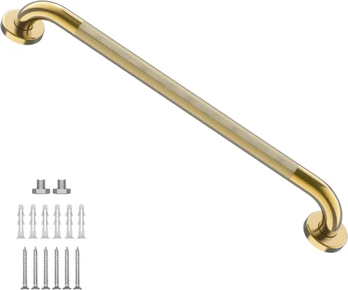 Miniatura 14 de Barra de agarre de ducha de níquel cepillado con agarre moleteado antideslizante de 36 pulgadas, barras de agarre de baño de acero inoxidable, barra