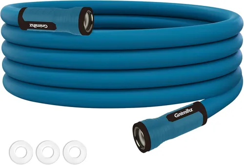 Manguera de jardín de 3 pies, hecha de TPE (mejor que el PVC), manguera de agua ligera pero duradera con accesorios giratorios ergonómicos, material