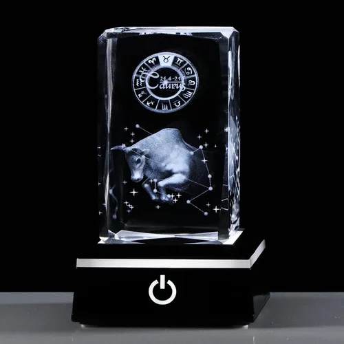 Miniatura 4 de Regalos de astrología del zodiaco de Tauro con cristales 3D para mujeres y hombres, figura de cristal de Tauro, decoración de constelación, cosas