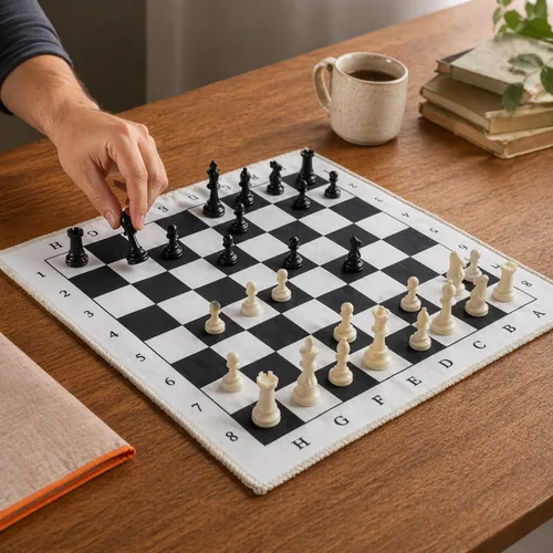 Miniatura 9 de Juego de ajedrez de 20 pulgadas para niños y adultos, alfombrilla de ajedrez plegable con 3.75 pulgadas King, 32 piezas + 2 reinas adicionales