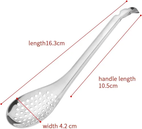 Miniatura 2 de Cuchara de esferificación - Juego de 2 cucharas de esferificación de acero inoxidable Molecular Slotted Bar Spoon Kitchen - KICW0071 (Plata)