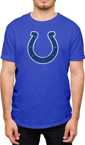 Miniatura 10 de Hybrid Sports NFL - Distressed Team Logo - Officially Licensed Adult Short Sleeve Fan Tee for Men & Women Los Angeles Rams - Azul real
