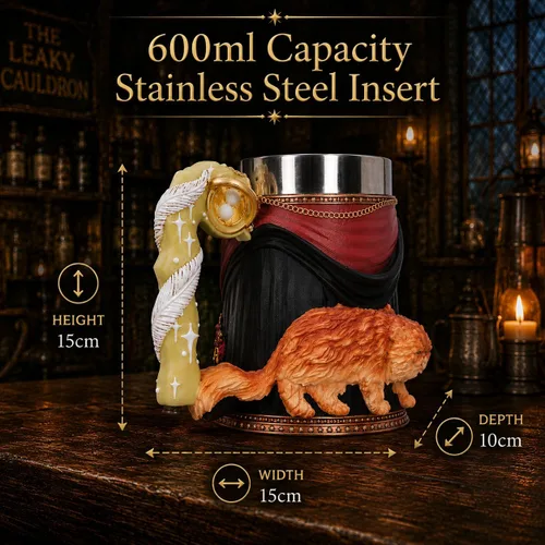 Miniatura 4 de Nemesis Now Taza coleccionable de Harry Potter, jarra de cerveza de resina pintada a mano con inserto extraíble, mercancía de Harry Potter (6.1 in)