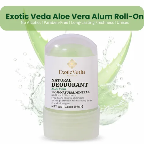 Miniatura 2 de Aloe Vera Alum - Desodorante enrollable para axilas, natural, calmante e hidratante, sin alcohol, sin aluminio, sin fragancia, suave para pieles
