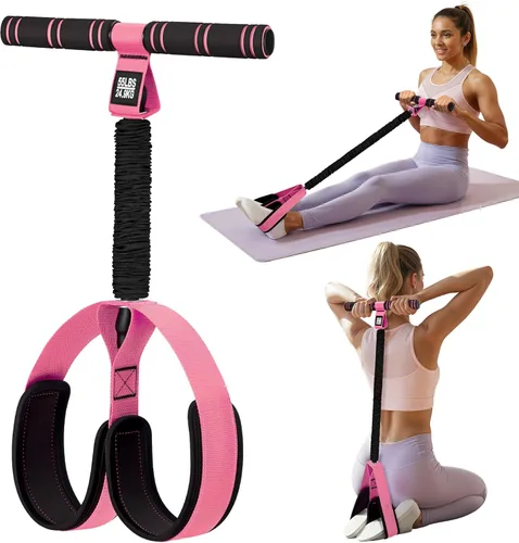 Miniatura 9 de Pedal Resistance Band with Handle Upgraded 55LBS Exercise Resistance Bands for Core, Abs, Legs, Glutes, Arms, Strength, Physical Therapy, Pilates